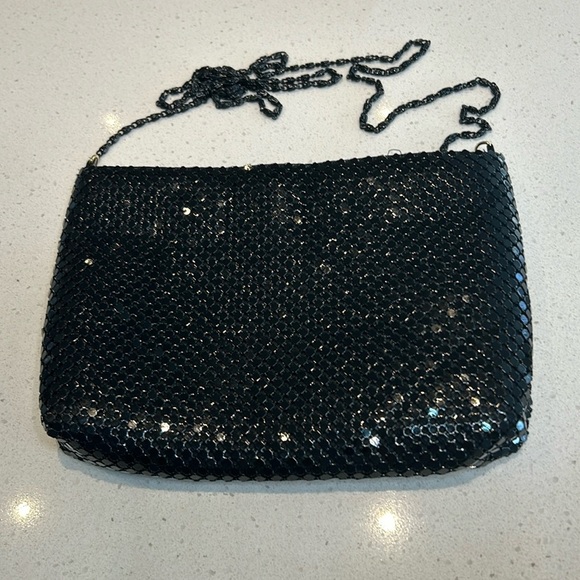Black Metal Mesh Clutch Crossbody Purse Retro Vintage Style Evening Party Bag - Picture 3 of 14